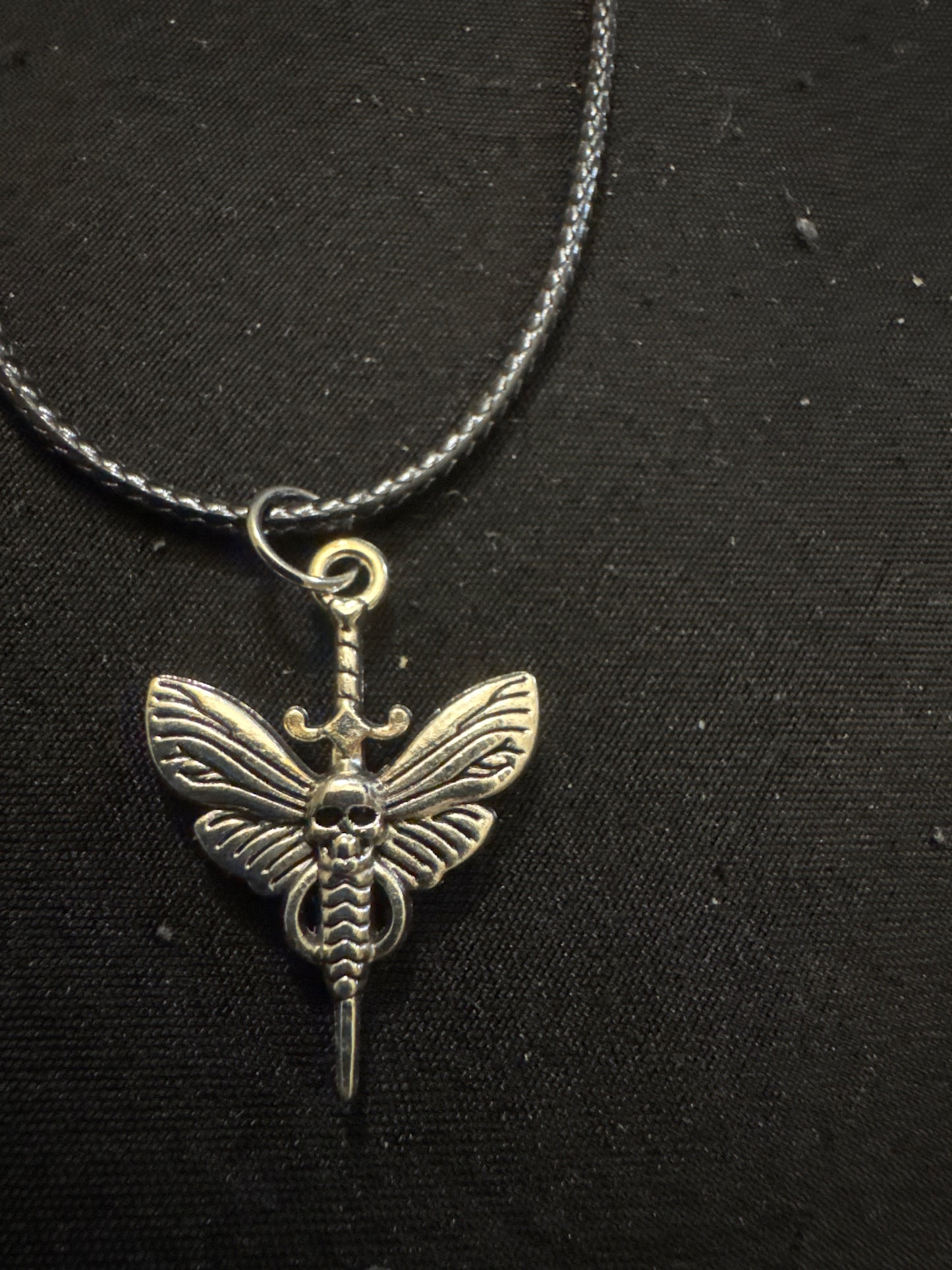 Death moth fairy necklace