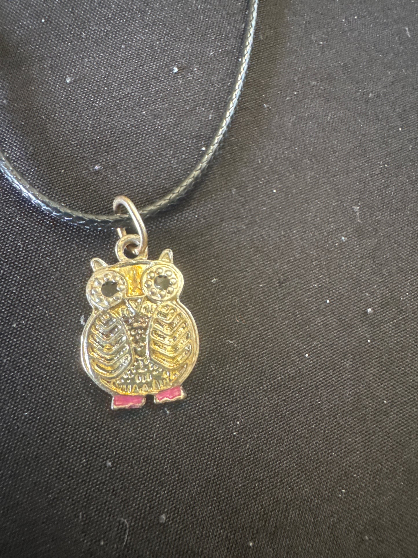 Pink footed owl necklace