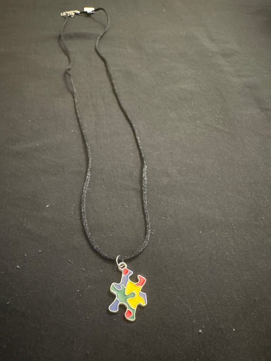 Autism puzzle piece necklace