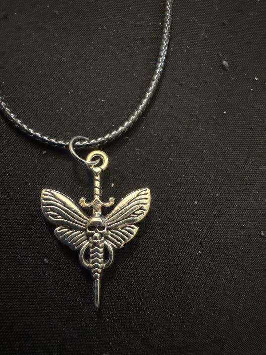 Death moth fairy necklace